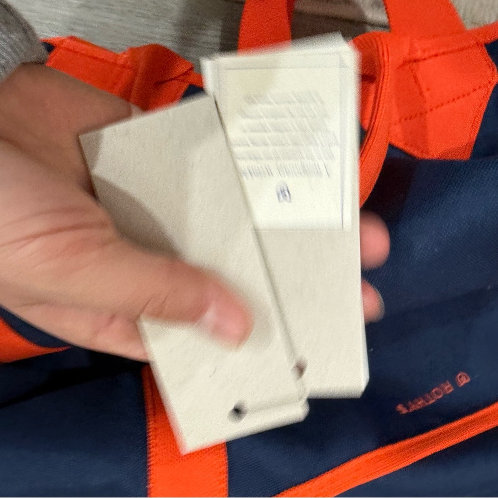 NWT Rothy’s Tote Reversible in Cream Navy Orange - Picture 7 of 9